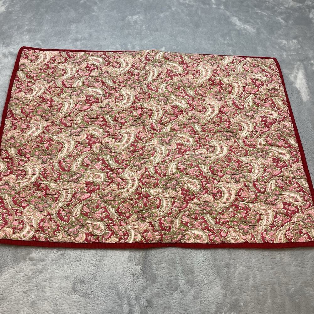 Pottery Barn Georgia Paisley Pillow Sham Standard Size Red Pink Quilted Boho